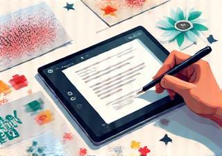 Illustration showing creative graphic design process